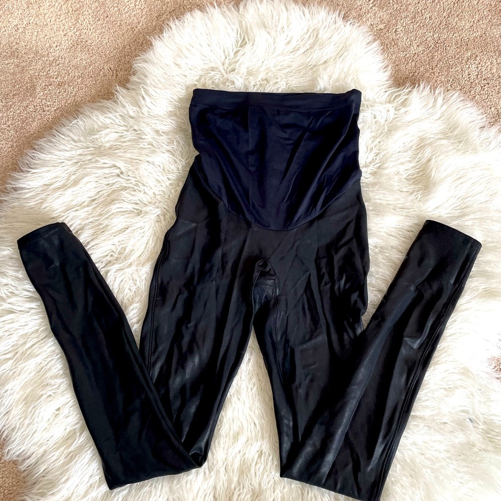 Spanx faux leather maternity leggins